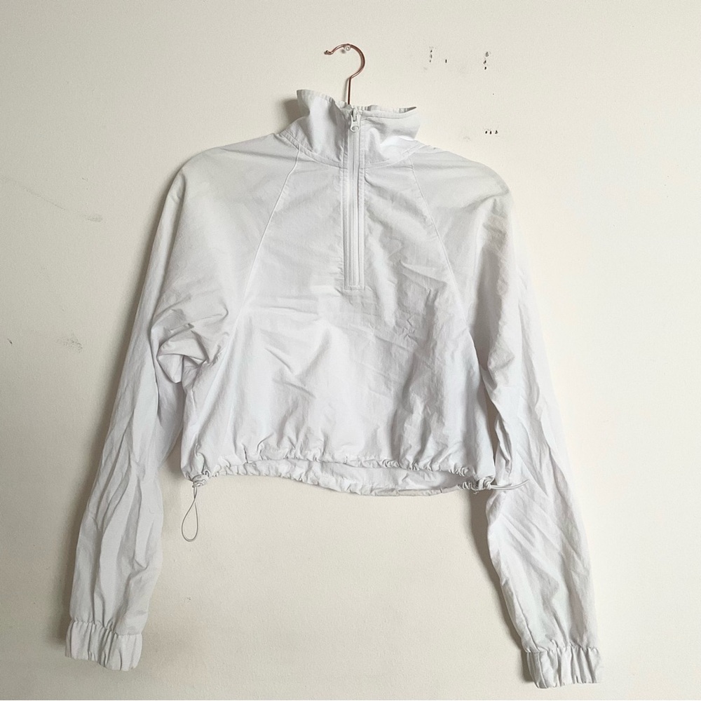 Alo Yoga Cropped 1/4 Zip Alumni Pullover White S - Picture 8 of 15